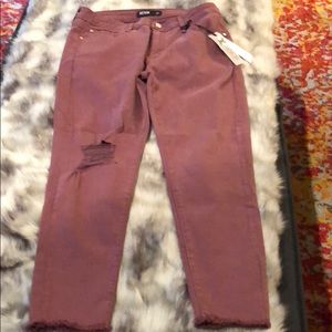 Purple Distressed Jeans.